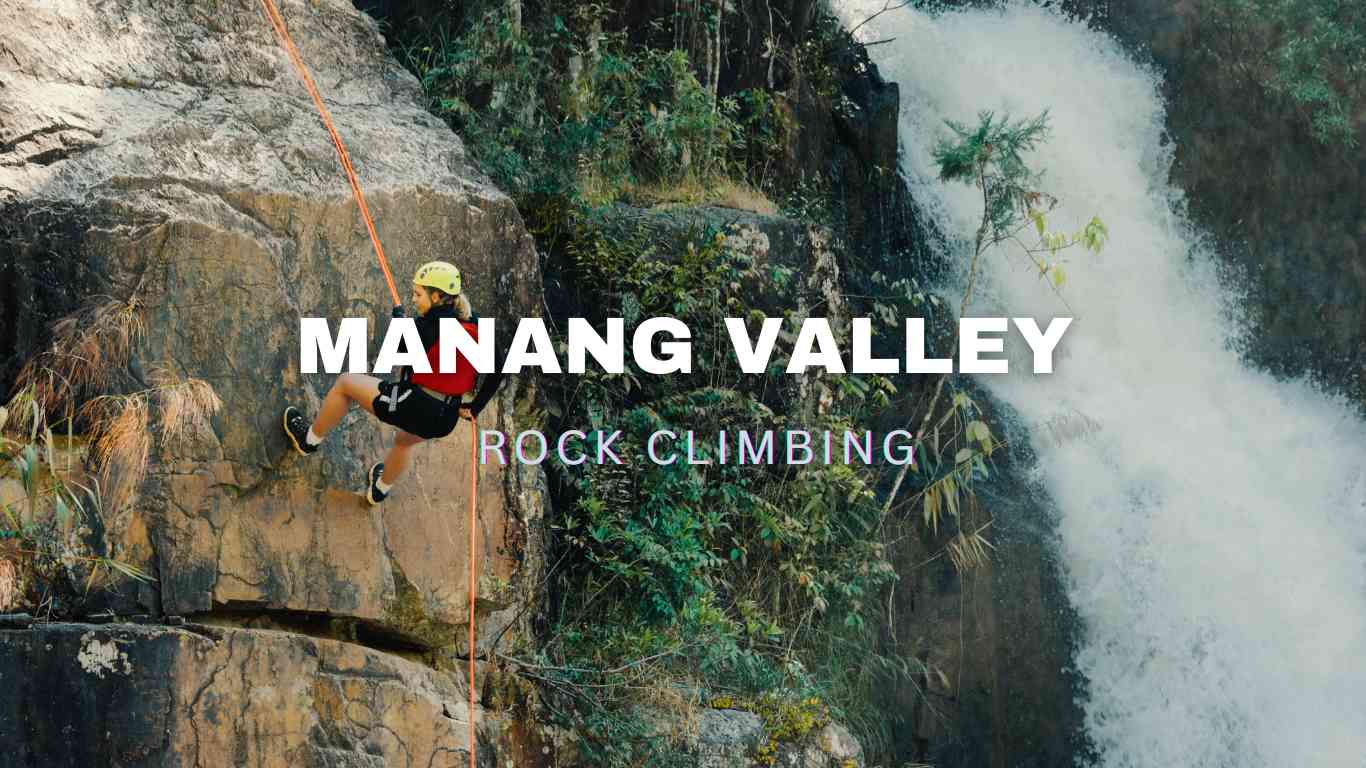 Rock climbing in Manang Valley